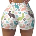 thumbnail image 1 of Qekee Easter Rabbit Women Workout Shorts, Sports shorts, Scrunch Butt Lifting Gym Shorts, Breathable Soft - Medium, 1 of 9