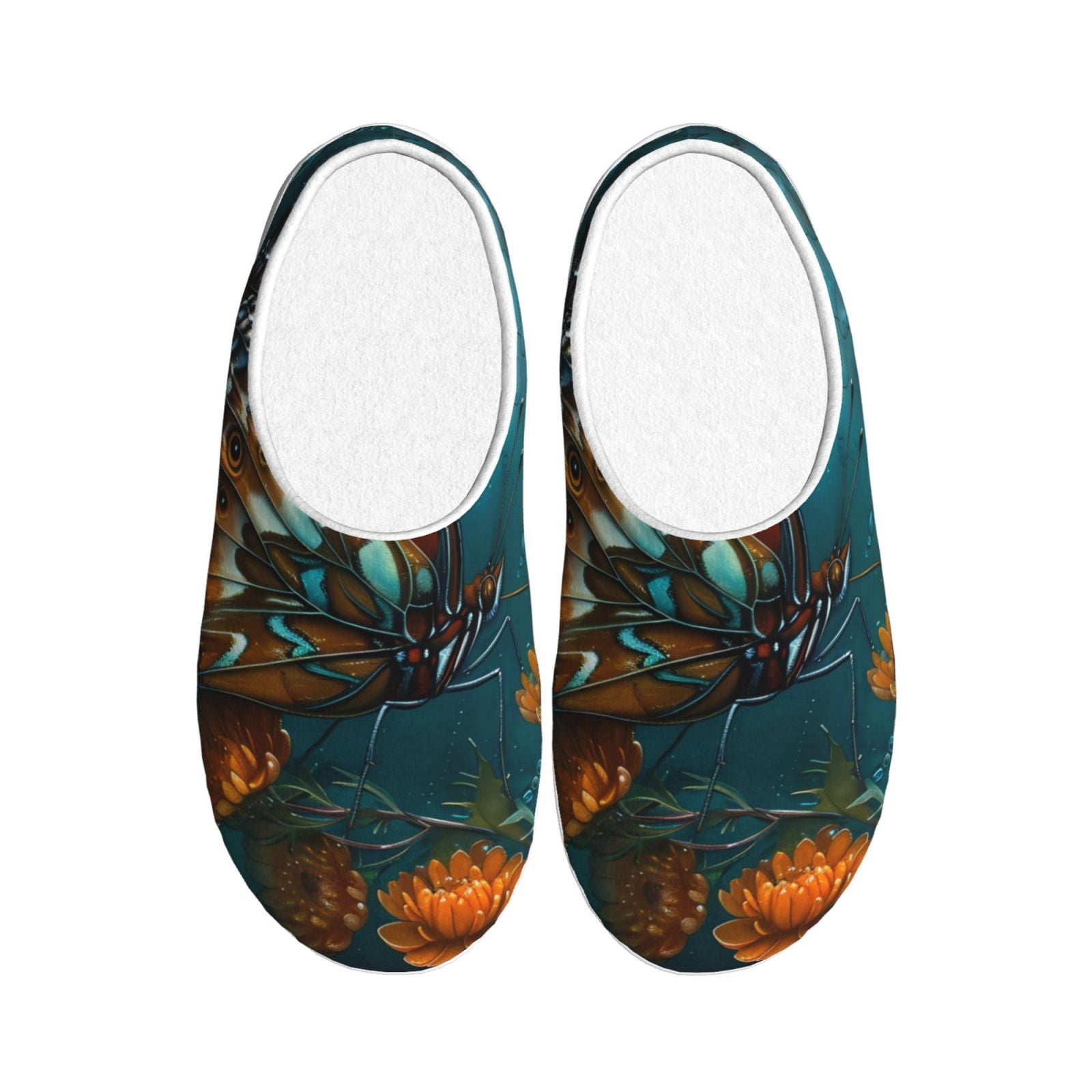 Butterfly Blue Pattern Print Premium Home Slippers main image 1