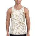 thumbnail image 1 of Qekee Elegant Gold Leaf Pattern Print Men's Workout Tank Tops,Sleeveless Muscle Gym Shirt Quick Dry, Men's Gym Training Athletic Workout Shirts -Small, 1 of 7