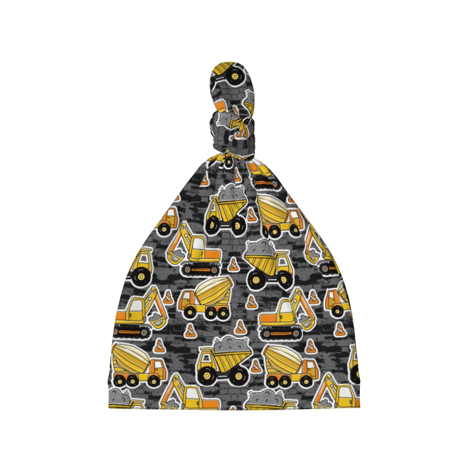 Qekee Excavator At Work Print Newborn Baby Hospital Hat for Boy/Girl