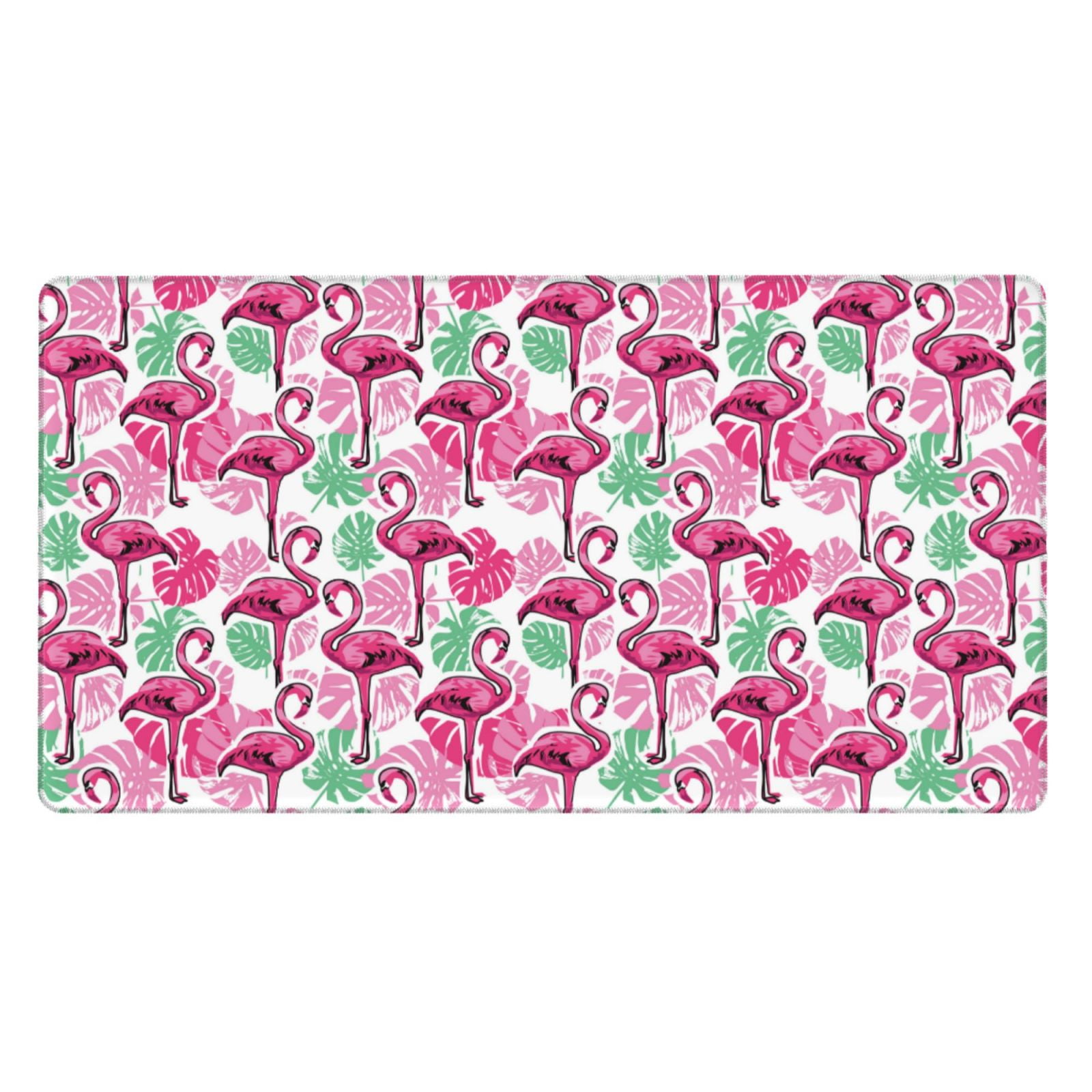 Qekee flamingo print desk pad protector mouse pad office desk mat desk