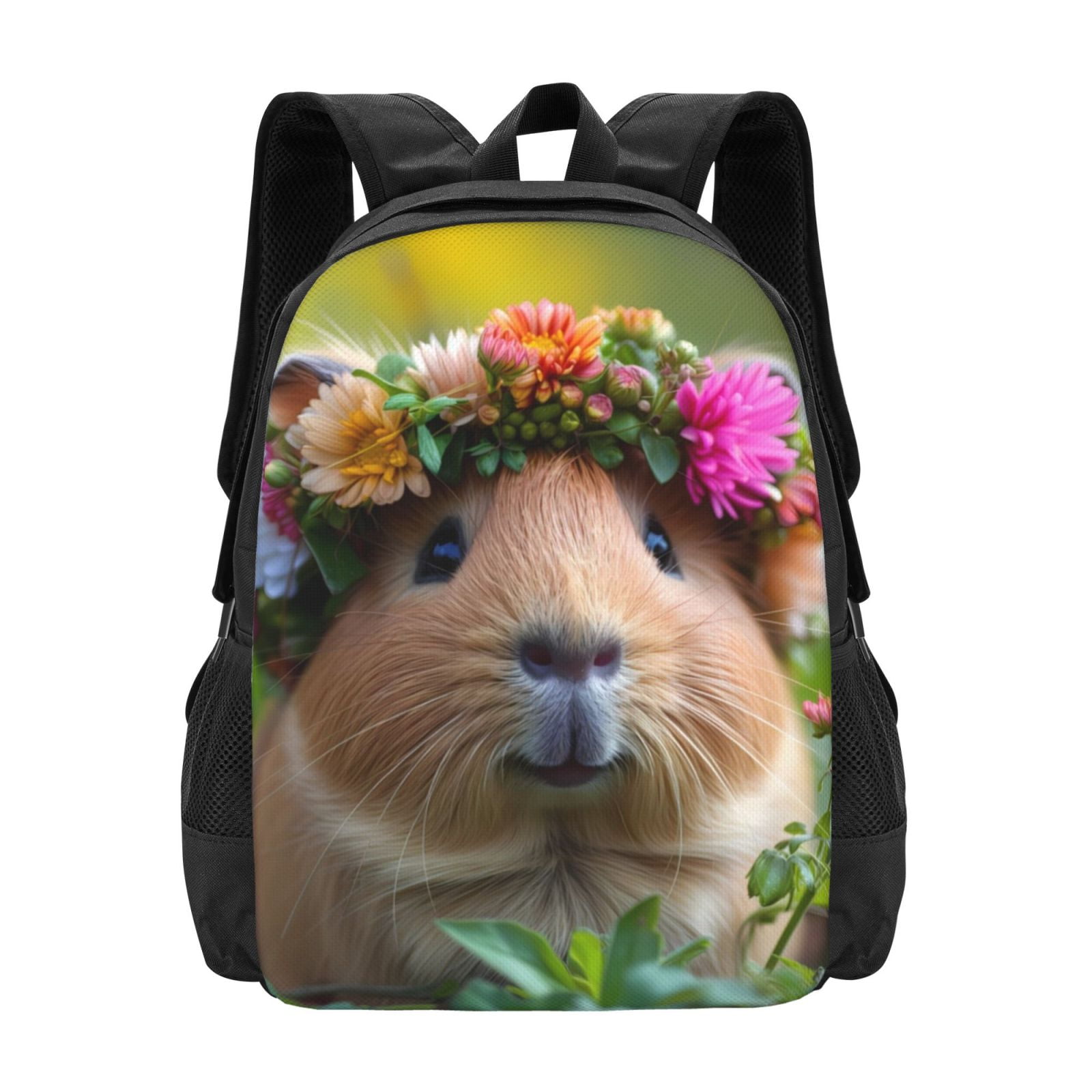 Qekee Flower Crown Guinea Pig for Travel Laptop Backpack for womem and ...