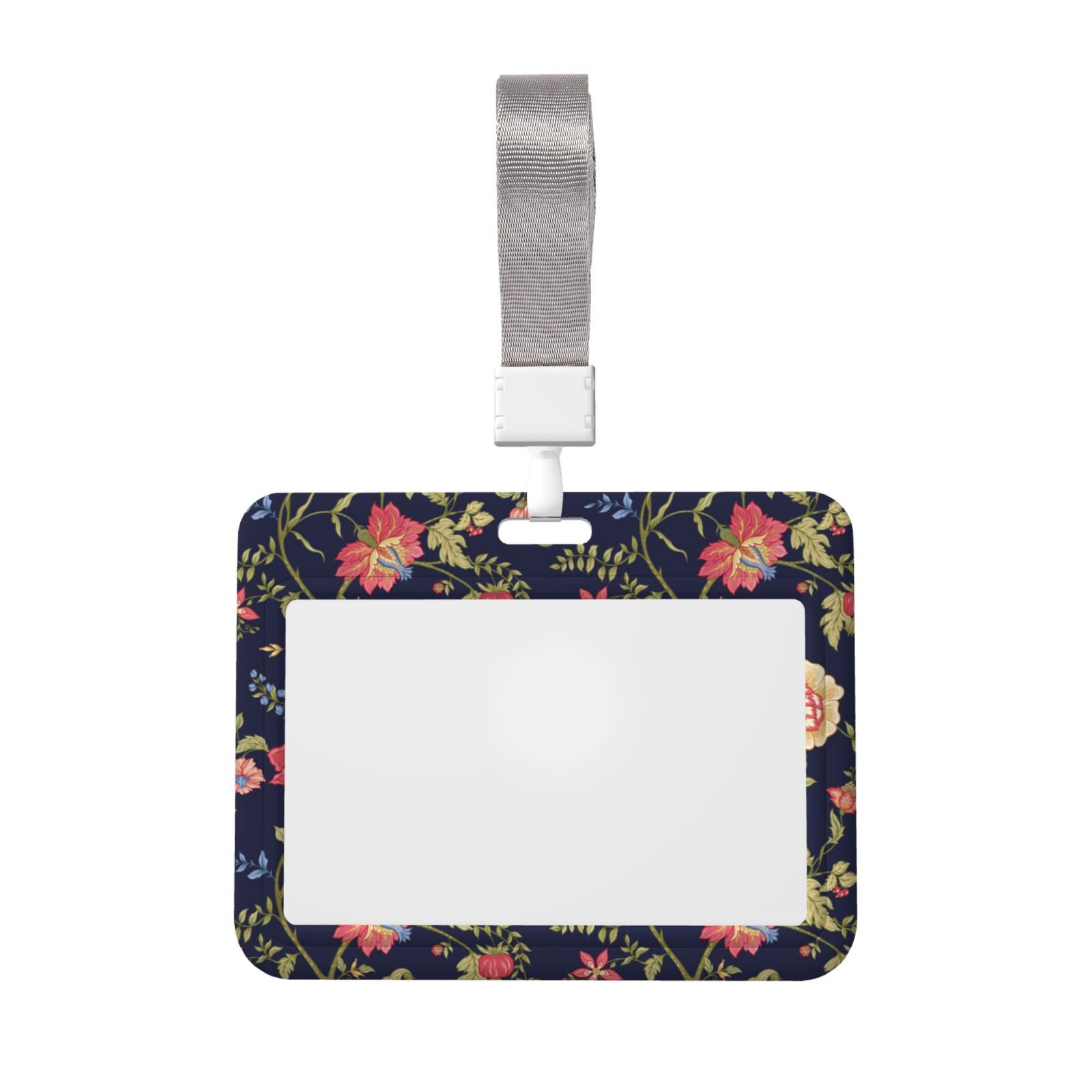 Qekee Flower Print Card Badge Holder,Clear Name Tag ID Card Protector ...