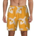 thumbnail image 1 of Qekee Flying Ducks print Mens Swim Quick Dry Stretch Swim Shorts Lining Bathing Suits Swimwear Beach Shorts with Pockets, 1 of 9