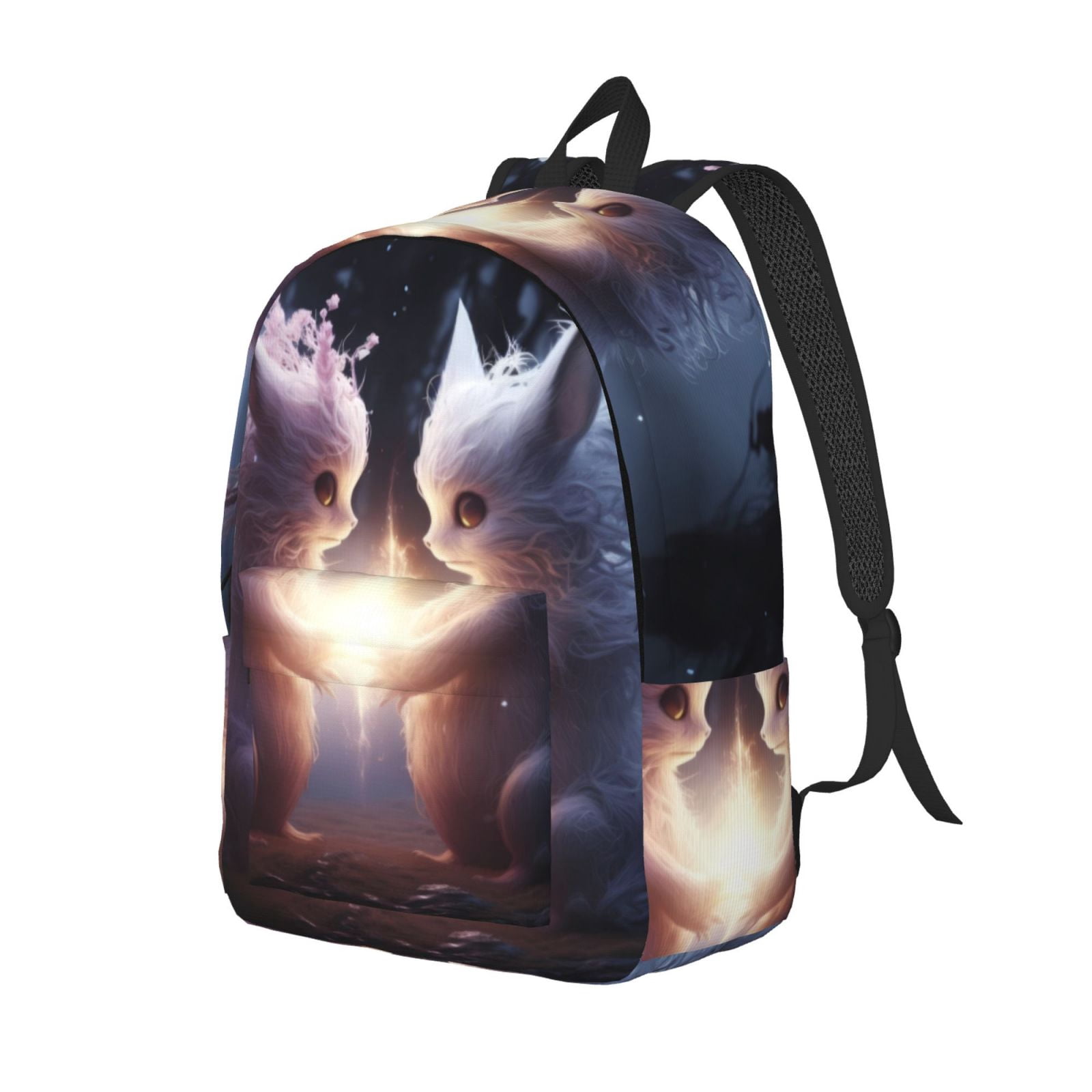 Gender Neutral Backpack Qekee Fox Couple for Canvas College Laptop Backpack is a durable ...