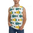 Qekee Funny Boats print Men's Tank Top Sleeveless Tees Casual Sport T