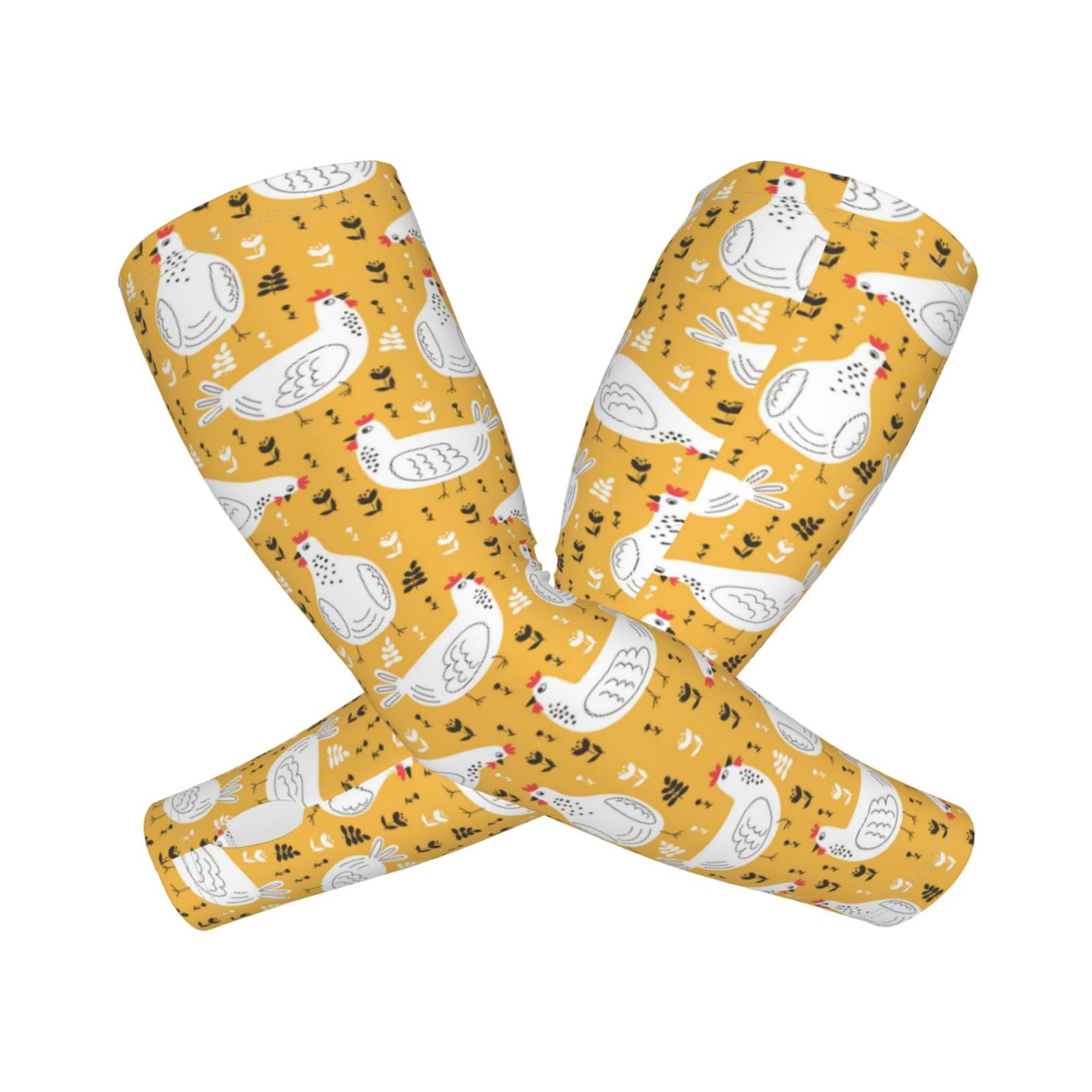 Chicken Compression Qekee Funny Chicken print Arm Sleeves, Cooling UV Sun Protection Sports ...