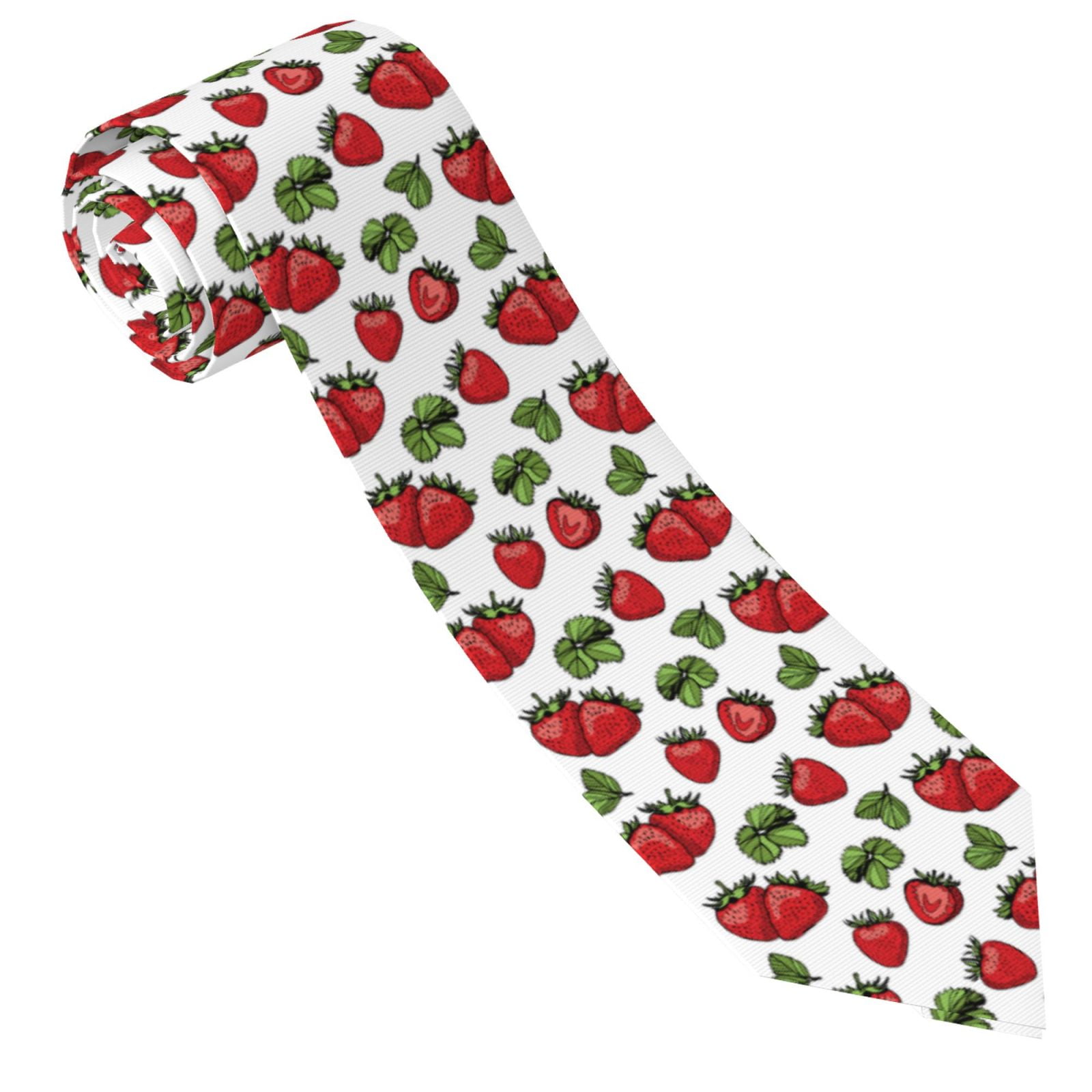 Qekee Hand Drawn Strawberry Print Men's Ties Neckties Formal Ties For ...
