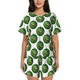 thumbnail image 1 of Qekee Happy Watermelon Women's Pajama Set Short Sleeve Sleepwear Summer Home Wear with Pockets Soft Short Sleeve Shirt - Happy Watermelon, 1 of 9