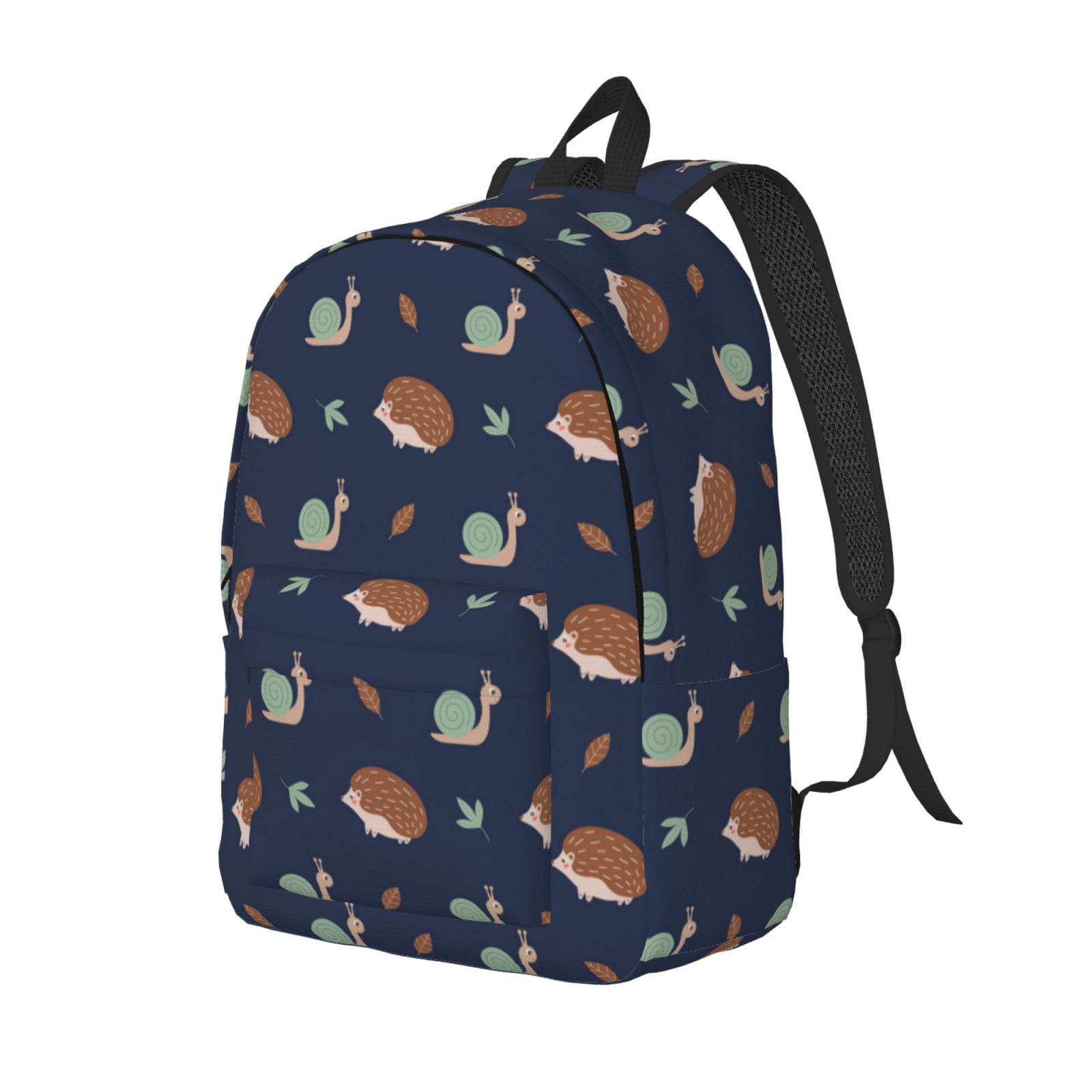 Qekee Hedgehog And Snail for Canvas College Laptop Backpack is a ...
