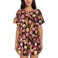 thumbnail image 1 of Qekee Ice Cream Cake Women's Pajama Set Short Sleeve Sleepwear Summer Home Wear with Pockets Soft Short Sleeve Shirt - Ice Cream Cake, 1 of 9