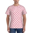 thumbnail image 1 of Qekee Irregular Plaid Classic Fit T-Shirt Men's Shirt Men's Tight Short Sleeves for Exercise, Running, Mountaineering - Irregular Plaid, 1 of 9