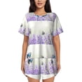 thumbnail image 1 of Qekee Lavender and Butterfly Women's Pajama Set Short Sleeve Sleepwear Summer Home Wear with Pockets Soft Short Sleeve Shirt - Lavender and Butterfly, 1 of 9