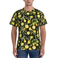 thumbnail image 1 of Qekee Lemon Fruits Flowers Leaves Classic Fit T-Shirt Men's Shirt Men's Tight Short Sleeves for Exercise, Running, Mountaineering - Lemon Fruits Flowers Leaves, 1 of 9
