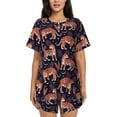 thumbnail image 1 of Qekee Leopard Print Women's Pajama Set Short Sleeve Sleepwear Summer Home Wear with Pockets Soft Short Sleeve Shirt - Leopard Print, 1 of 9