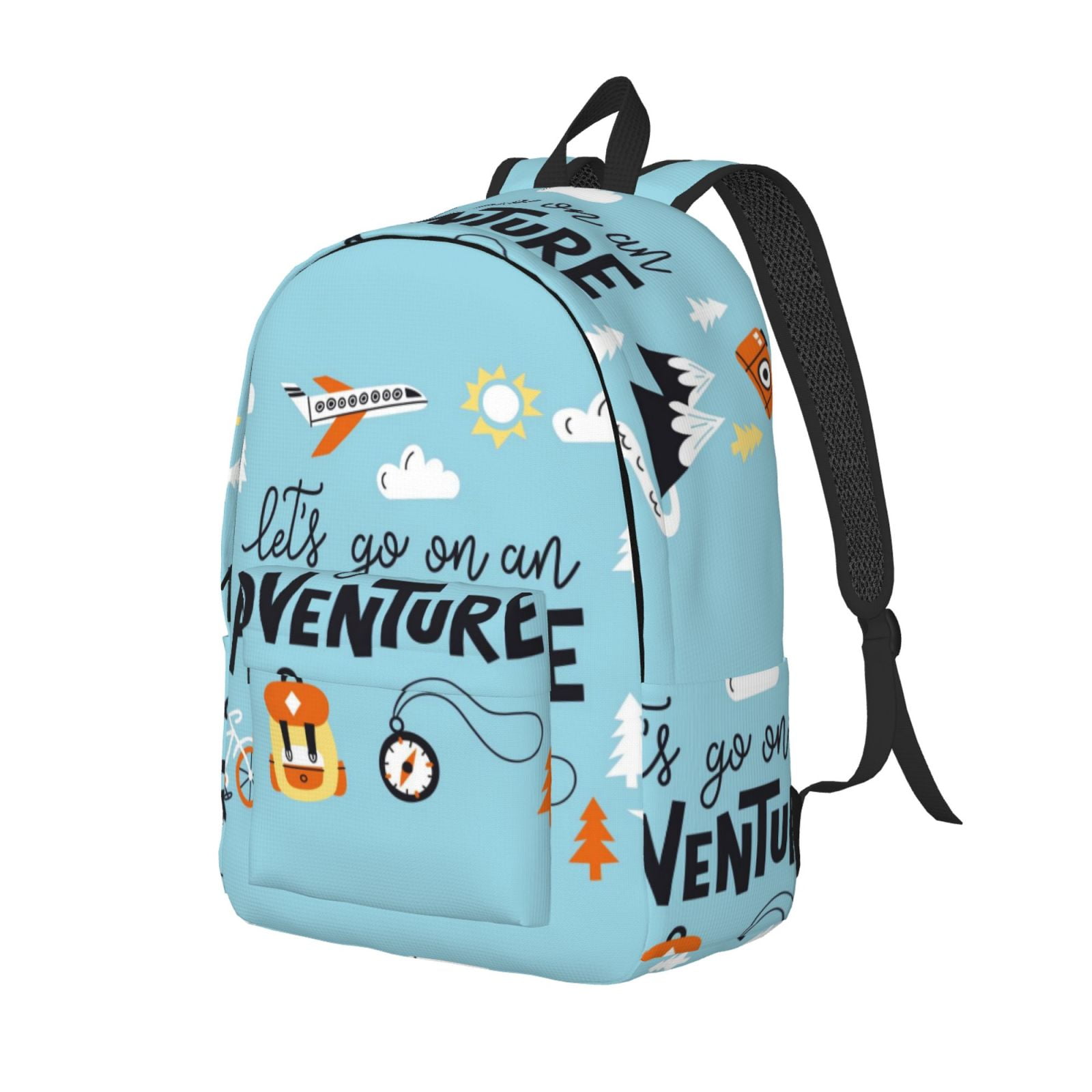 Qekee Let's Go on an Adventure for Canvas College Laptop Backpack is a