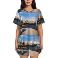 thumbnail image 1 of Qekee Lighthouse Women's Pajama Set Short Sleeve Sleepwear Summer Home Wear with Pockets Soft Short Sleeve Shirt - Lighthouse, 1 of 9