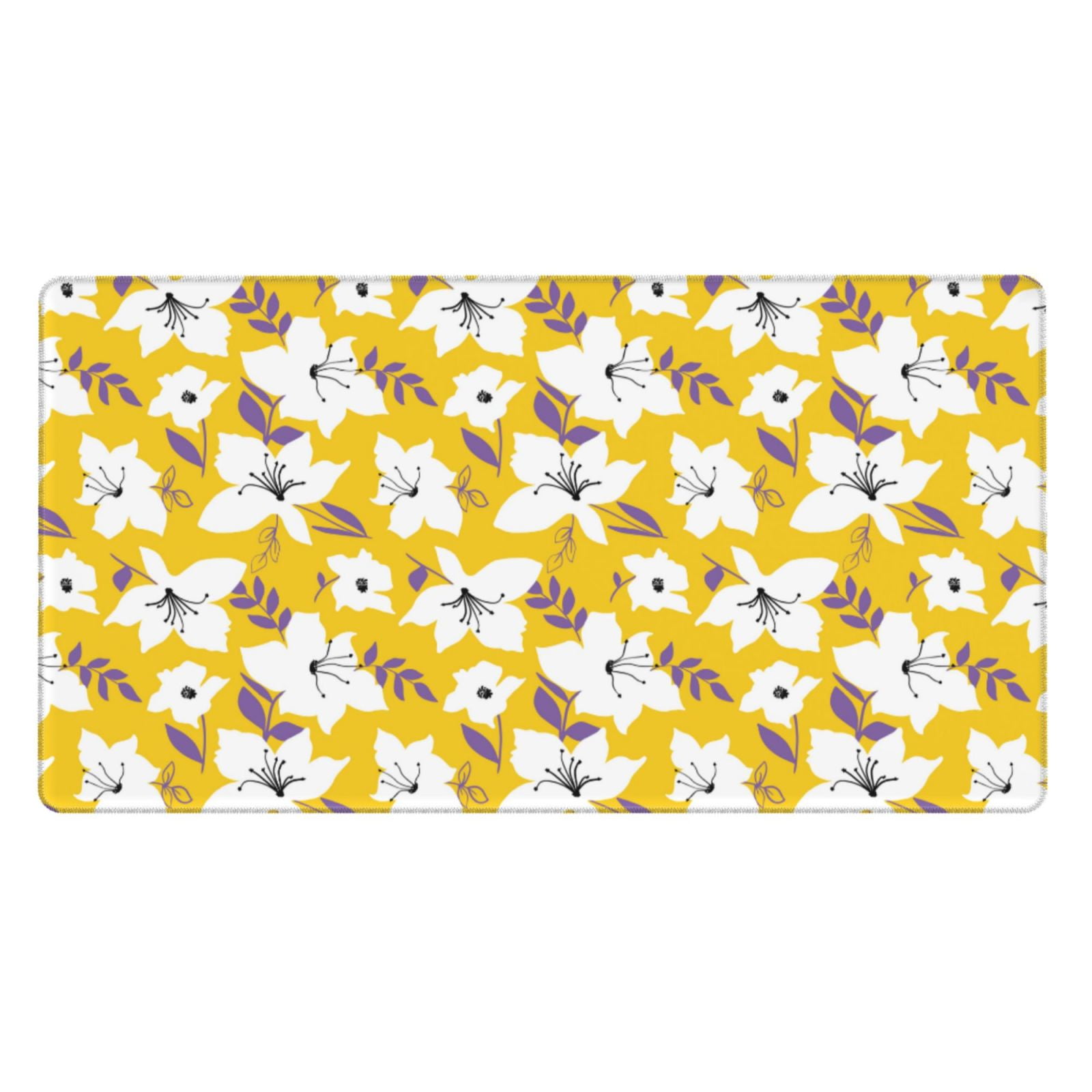 Qekee lilies flowers print desk pad protector mouse pad office desk mat