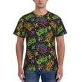 thumbnail image 1 of Qekee Mardi Gras Surface Classic Fit T-Shirt Men's Shirt Men's Tight Short Sleeves for Exercise, Running, Mountaineering - Mardi Gras Surface, 1 of 9