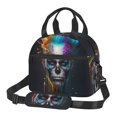 Qekee Modern Abstract Colorful Skull for Lunch Box for Women and men