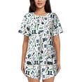 thumbnail image 1 of Qekee Modern Industry Women's Pajama Set Short Sleeve Sleepwear Summer Home Wear with Pockets Soft Short Sleeve Shirt - Modern Industry, 1 of 9