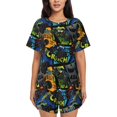 thumbnail image 1 of Qekee Off-Road Vehicle Women's Pajama Set Short Sleeve Sleepwear Summer Home Wear with Pockets Soft Short Sleeve Shirt - Off-Road Vehicle, 1 of 9