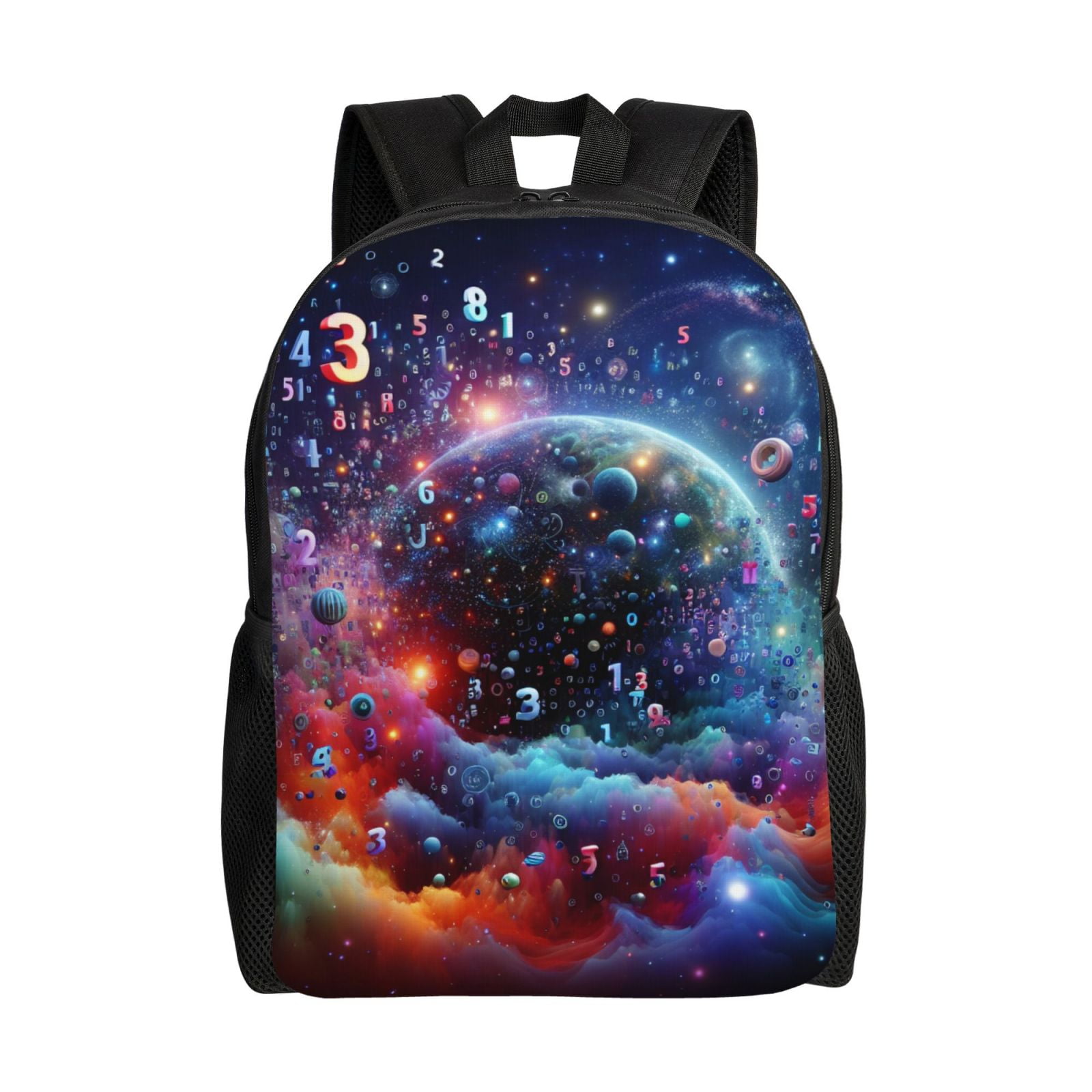 Qekee Outer Space Floating Numbers And Letters print Travel Backpack ...