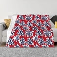 thumbnail image 1 of Qekee Palm Tree Pattern on Red print Throw Blanket, Cotton Flannel Home Decor, All Season Reversible Sherpa Bedding-40"x30", 1 of 6