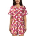 thumbnail image 1 of Qekee Piggy Sunflower Women's Pajama Set Short Sleeve Sleepwear Summer Home Wear with Pockets Soft Short Sleeve Shirt - Piggy Sunflower, 1 of 9