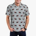 Qekee Polka Dot Christmas Dog for Mens Polo Shirts Casual Short Sleeve Button Down Polo Shirt