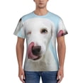 thumbnail image 1 of Qekee Puppy Licks Nose Classic Fit T-Shirt Men's Shirt Men's Tight Short Sleeves for Exercise, Running, Mountaineering - Puppy Licks Nose, 1 of 9