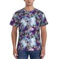 thumbnail image 1 of Qekee Purple Marble Texture Classic Fit T-Shirt Men's Shirt Men's Tight Short Sleeves for Exercise, Running, Mountaineering - Purple Marble Texture, 1 of 9