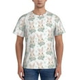thumbnail image 1 of Qekee Rabbit And Flower Classic Fit T-Shirt Men's Shirt Men's Tight Short Sleeves for Exercise, Running, Mountaineering - Rabbit And Flower, 1 of 9