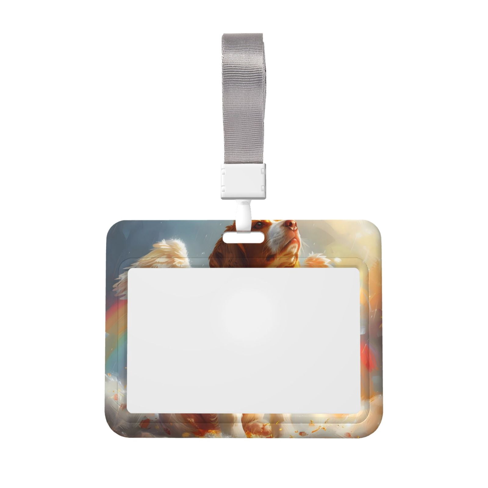 Qekee Rainbow English Cocker Spaniel Print Card Badge Holder,Clear Name ...