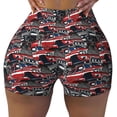 thumbnail image 1 of Qekee Red And Blue Cars Women Workout Shorts, Sports shorts, Scrunch Butt Lifting Gym Shorts, Breathable Soft - X-Large, 1 of 9