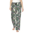 thumbnail image 1 of Qekee Retro Bunny Floral print Women Pajama Pants, 1 of 9