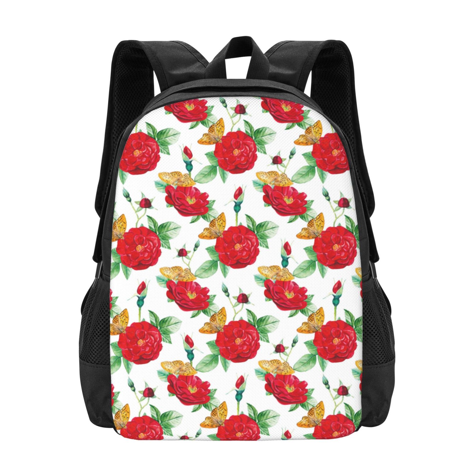 Qekee Rose Flowers for Travel Laptop Backpack for womem and men ...