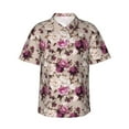 thumbnail image 1 of Qekee Rose Flowers print Hawaiian Shirt for Men Short Sleeve Button Down Shirts Beach Tropical Casual Shirts, 1 of 9