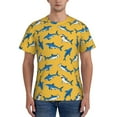 thumbnail image 1 of Qekee Shark Print Classic Fit T-Shirt Men's Shirt Men's Tight Short Sleeves for Exercise, Running, Mountaineering - Shark Print, 1 of 9