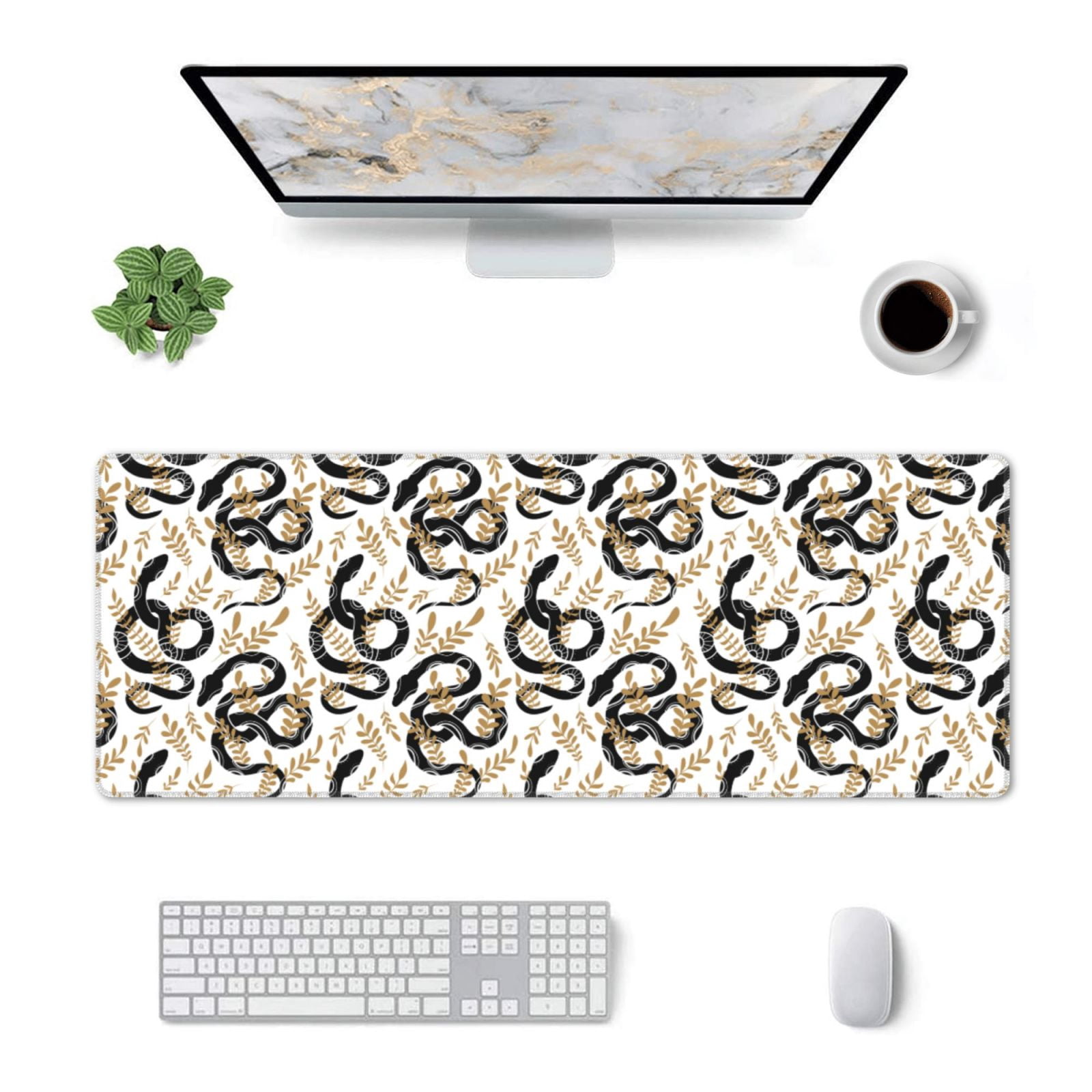 Qekee Snake Print Mouse Pad,Desk Pad Protector,Office Desk Mat,Desk ...