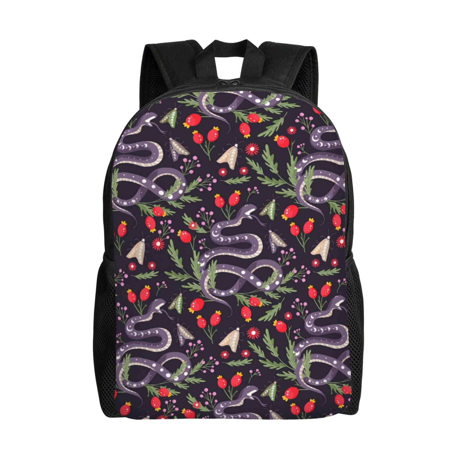 Qekee Snakes And Snake Fruit print Travel Backpack for women and men ...