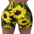 thumbnail image 1 of Qekee Sunflowers In Vintage Women Workout Shorts, Sports shorts, Scrunch Butt Lifting Gym Shorts, Breathable Soft - X-Large, 1 of 9