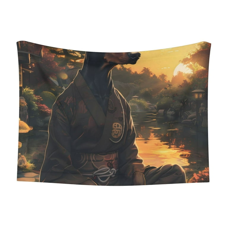Qekee Sunset Meditating Doberman Print Pet Blankets Super Soft Fluffy Premium Pet Blanket Flannel Throw for Dog Puppy Cat Medium Walmart