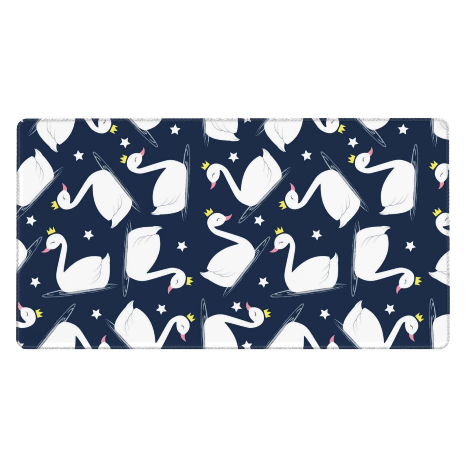 Qekee Swan Print Desk Pad Protector Mouse Pad Office Desk Mat Desk Qekee swan print desk pad protector mouse pad office desk mat desk