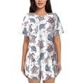 thumbnail image 1 of Qekee Tribal Style Turtle Women's Pajama Set Short Sleeve Sleepwear Summer Home Wear with Pockets Soft Short Sleeve Shirt - Tribal Style Turtle, 1 of 9