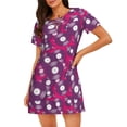 thumbnail image 1 of Qekee Vintage Vinyl Record Print Women's Nightgown,Soft Comfy Sleepshirts,Short Sleeve Sleep Shirt,Loose Comfy Pajama Sleepwear, 1 of 6