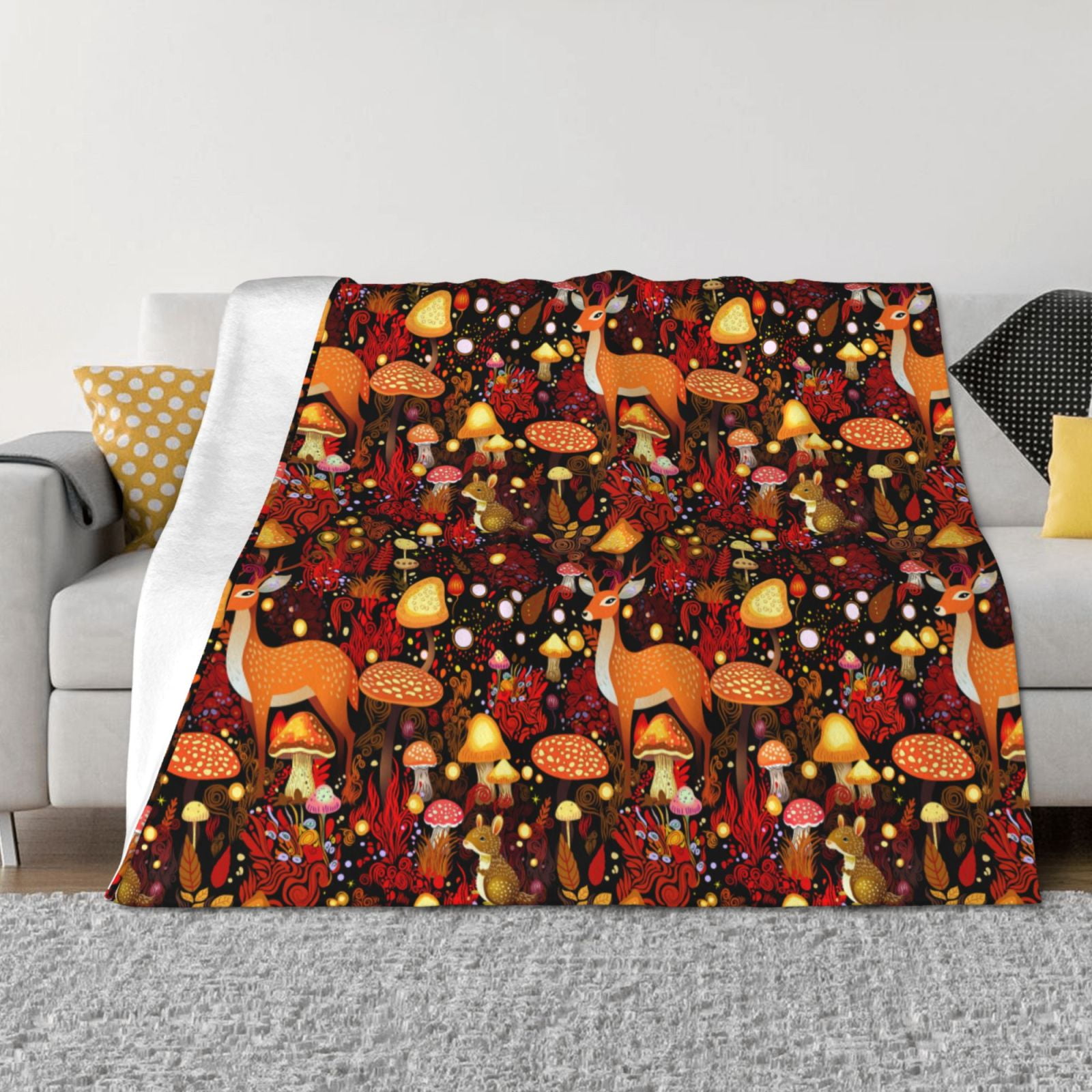 Bamboo Swaddle Blanket (Deer Forest Print) main image 0