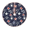 Qekee Watercolor Stars print Christmas Tree Skirt is a versatile winter