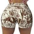 thumbnail image 1 of Qekee Western Desert Cowboys2 Women Workout Shorts, Sports shorts, Scrunch Butt Lifting Gym Shorts, Breathable Soft - X-Large, 1 of 9