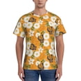 thumbnail image 1 of Qekee White Floral and Butterflies Classic Fit T-Shirt Men's Shirt Men's Tight Short Sleeves for Exercise, Running, Mountaineering - White Floral and Butterflies, 1 of 9